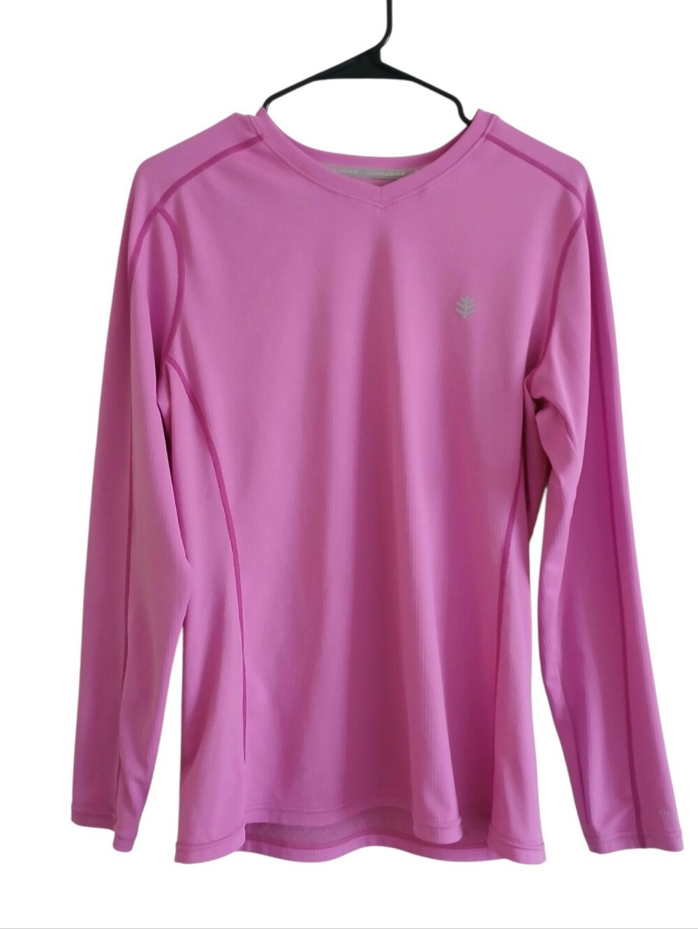 Coolibar UPF 50 Sun Protection Long Sleeve Performance Top M Pink Outdoor Logo